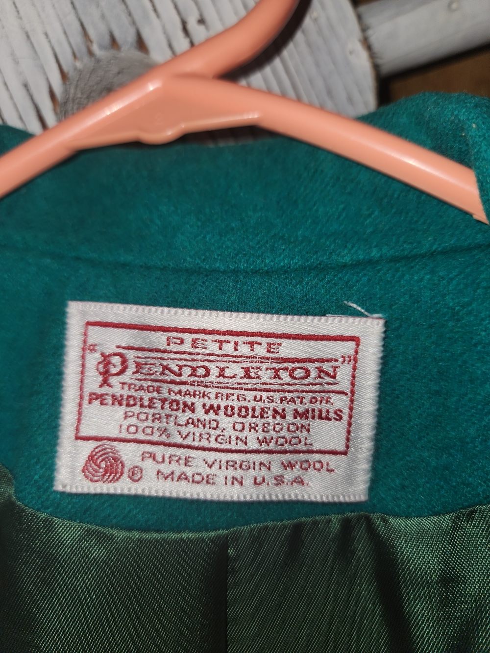 Pendleton Emerald Green Wool Petite Blazer Jacket - Picture 2 of 2